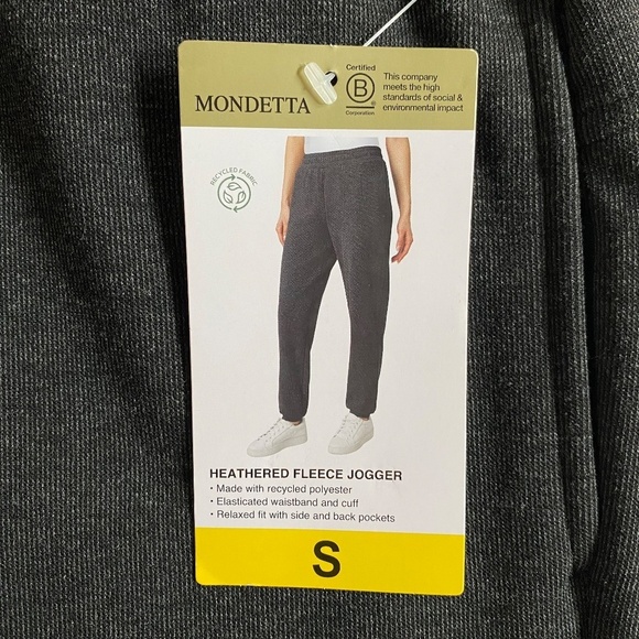 Mondetta Ladies’ Fleece Joggers, Heathered Black/Dark Gray, Small, NWT - Picture 3 of 15